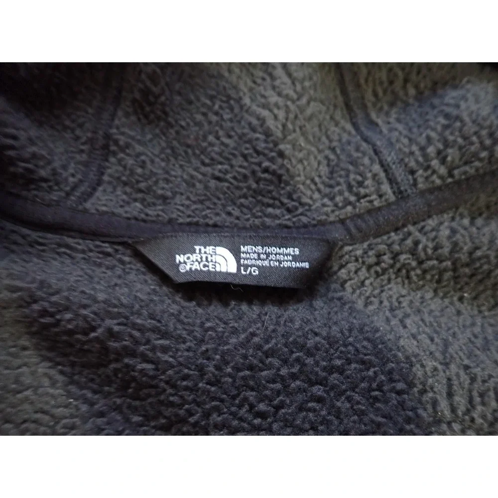 The North Face Fleece Hoodie Mens Large Gray Excellent Full Zip Sherpa Lined